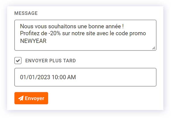 Programmer ces envois de SMS